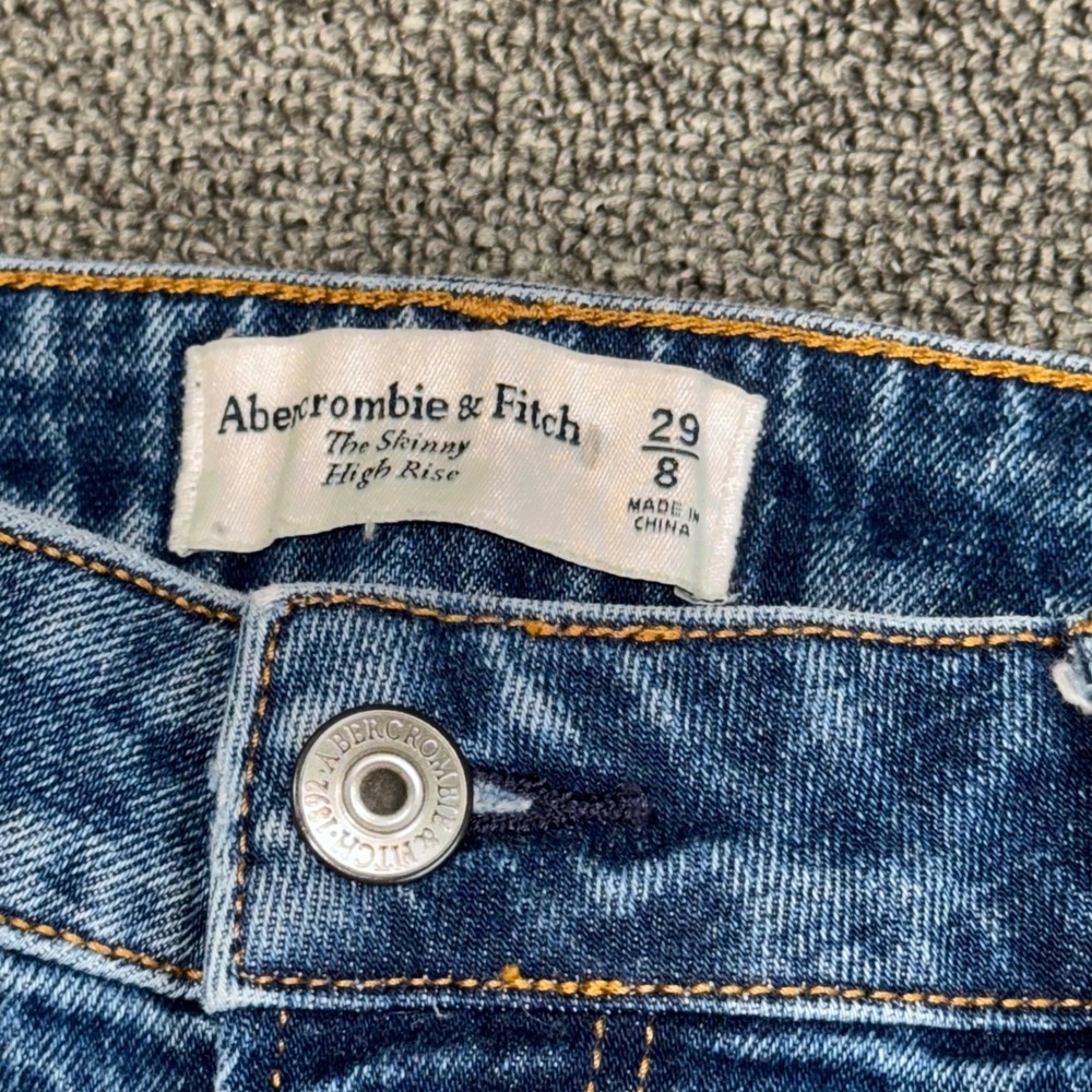 Abercrombie & Fitch The Skinny High Rise Women's 8/29 Blue Medium Wash Casual - Picture 2 of 8